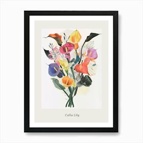 Calla Lily Collage Flower Bouquet Poster Art Print