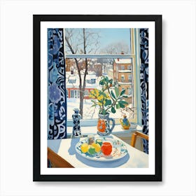 The Windowsill Of Chicago   Usa Snow Inspired By Matisse 4 Art Print