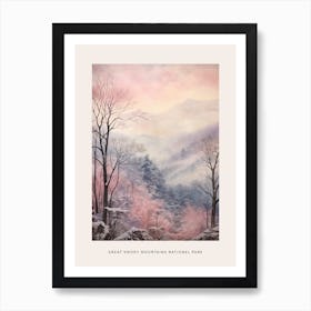 Dreamy Winter National Park Poster  Great Smoky Mountains Nationial Park United States 3 Art Print