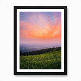 A Watercolor Creation Rich With Springs Flush Of Colors Backlit By The Glow Of The Summer Sunset (2) Art Print