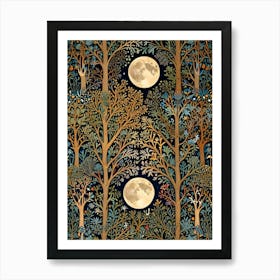 William Morris Moonlight In The Forest 16 Art Print