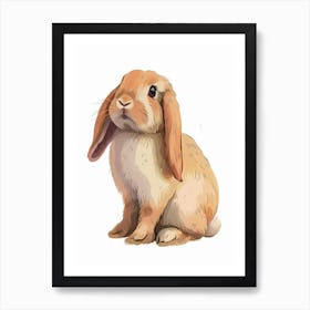 Holland Lop  Rabbit Kids Illustration 2 Art Print
