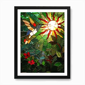 Hummingbird Stained Glass 2 Art Print