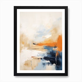 Navy And Orange Autumn Abstract Painting 7 Art Print