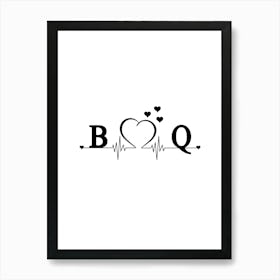 Personalized Couple Name Initial B And Q Monogram Art Print