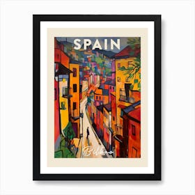 Bilbao Spain 3 Fauvist Painting  Travel Poster Art Print