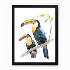 Toucans Watercolor Painting Art Print