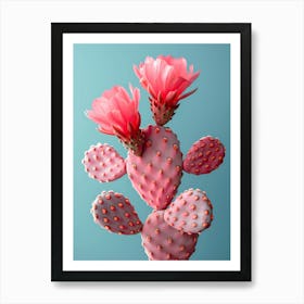 pink cactus i Art Print