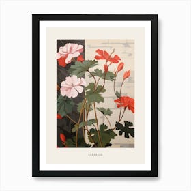 Flower Illustration Geranium 4 Poster Art Print