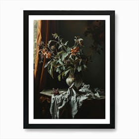 Baroque Floral Still Life Aconitum 3 Art Print