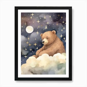 Sleeping Baby Brown Bear 2 Art Print