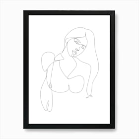 One Line Drawing Of A Woman.Scandinavian wall art 1 Art Print