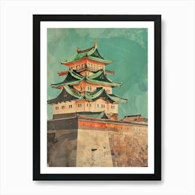 Nagoya Castle Mid Century Modern 3 Art Print