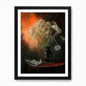 Baroque Floral Still Life Queen Annes Lace 2 Art Print