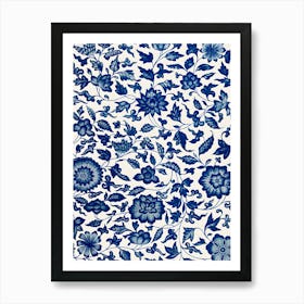Chinese Blue And White Art Print