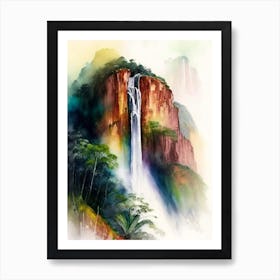 Angel Falls, Venezuela Water Colour  (2) Art Print