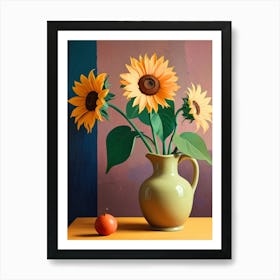 Sunflowers In A Vase 3 Art Print