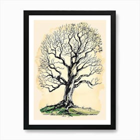 Ebony Tree Storybook Illustration 1 Art Print