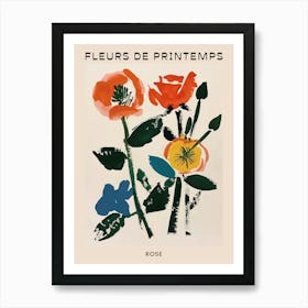 Spring Floral French Poster  Rose 14 Art Print