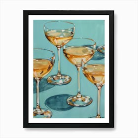 Champagne Glasses Art Print