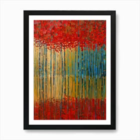 Red Trees 1 Art Print