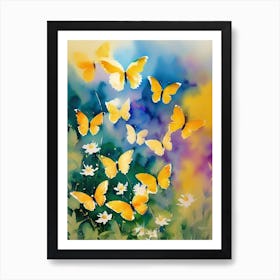 Yellow Butterflies 1 Art Print