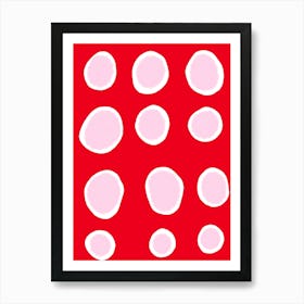 Red circles in a line Art Print