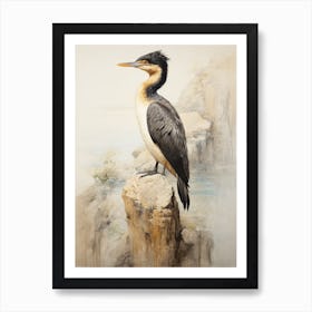 Vintage Bird Drawing Cormorant 2 Art Print