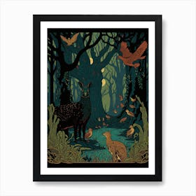 Forest at Night Art Print