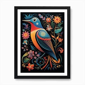 Folk Bird Illustration Magpie 2 Art Print