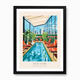 New York, Usa Midcentury Modern Pool Poster Art Print