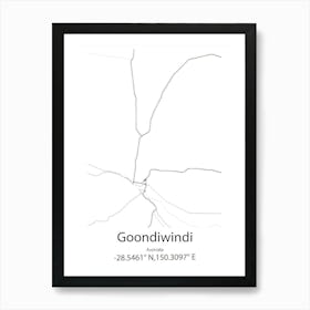 Goondiwindi,Australia Minimalist Map Art Print