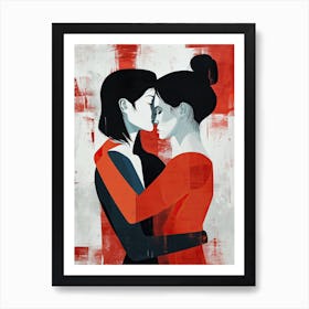 Two Women In Love, Valentine's Day Art Print