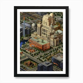 Tacoma Museum District Pointillism 22 Art Print