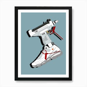 Off White Gun Art Print