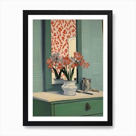 Bathroom Vanity Painting With A Gladiolus Bouquet 3 Art Print