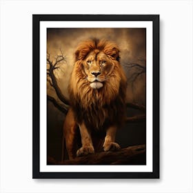 Lion Art Painting Tonalism Style 2 Art Print