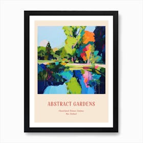 Colourful Gardens Christchurch Botanic Gardens New Zealand 4 Red Poster Art Print