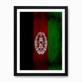 Afghanistan Flag Texture Art Print