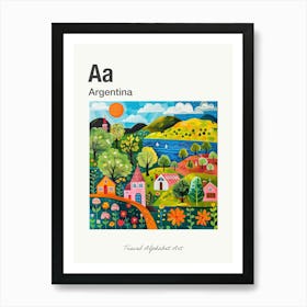 Kids Travel Alphabet  Argentina 1 Art Print