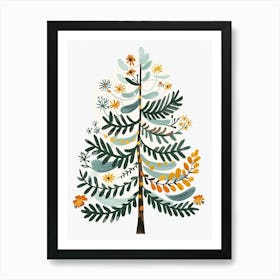 Douglas Fir Tree Illustration Flat 7 Art Print