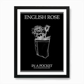 English Rose In A Pocket Line Drawing 3 Poster Inverted Art Print