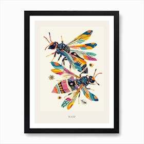 Colourful Insect Illustration Wasp 8 Poster Art Print