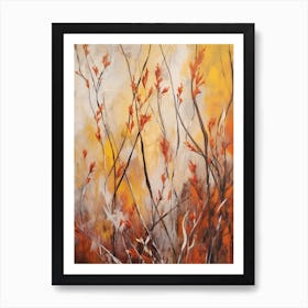 Fall Flower Painting Kangaroo Paw 4 Art Print