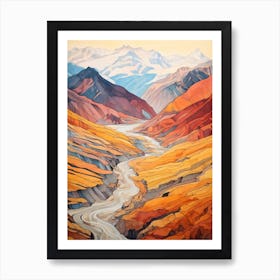 Autumn National Park Painting Aletsch Glacier Switzerland 2 Art Print