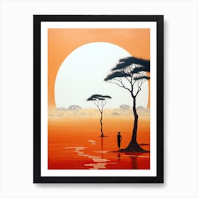 African Sunset | Boho Style Art Print