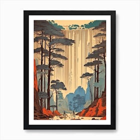 Shiraito Falls, Japan Vintage Travel Art 1 Art Print