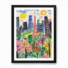 Tokyo, Dreamy Storybook Illustration 3 Art Print