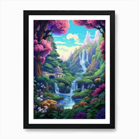 Fantasy Landscape Pixel Art 3 Art Print