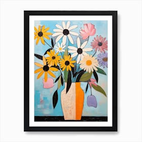 Flower Painting Fauvist Style Black Eyed Susan 3 Art Print